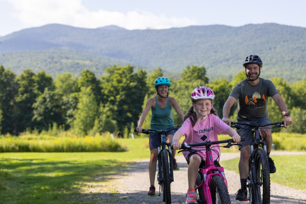 family biking